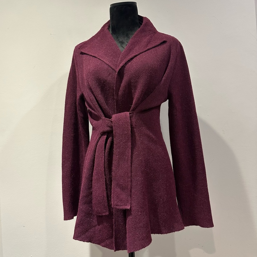 Beyond Threads Purple Alpaca Women's Wool Blend Wrap Cardigan